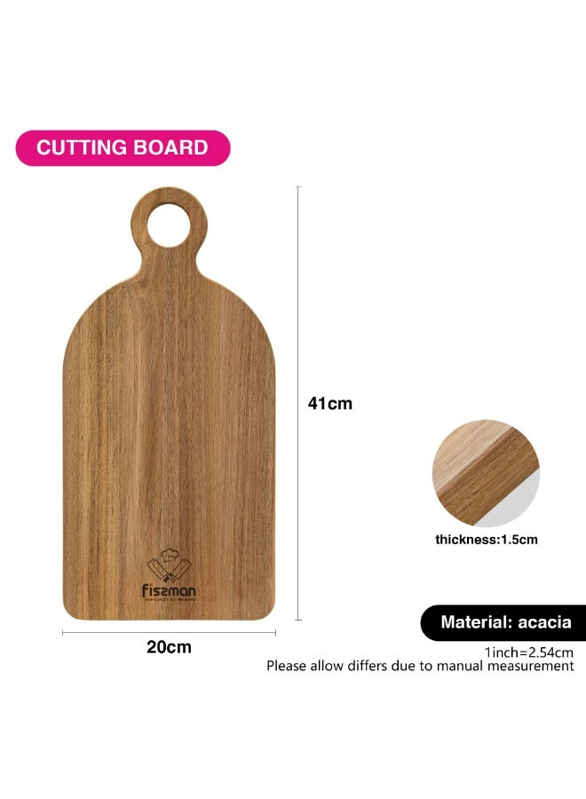 فيسمان لوح تقطيع من خشب الأكاسيا، 41×20×1.5، لوح تقطيع للمطبخ مزود بفتحة تعليق، لوح تقطيع قابل للاستخدام على الوجهين - Image 4